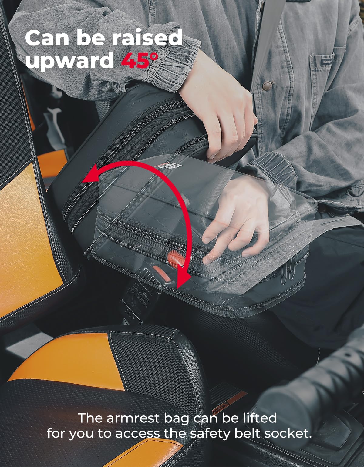 UTV Armrest Safe Console Storage Bag for Polaris RZR - Kemimoto