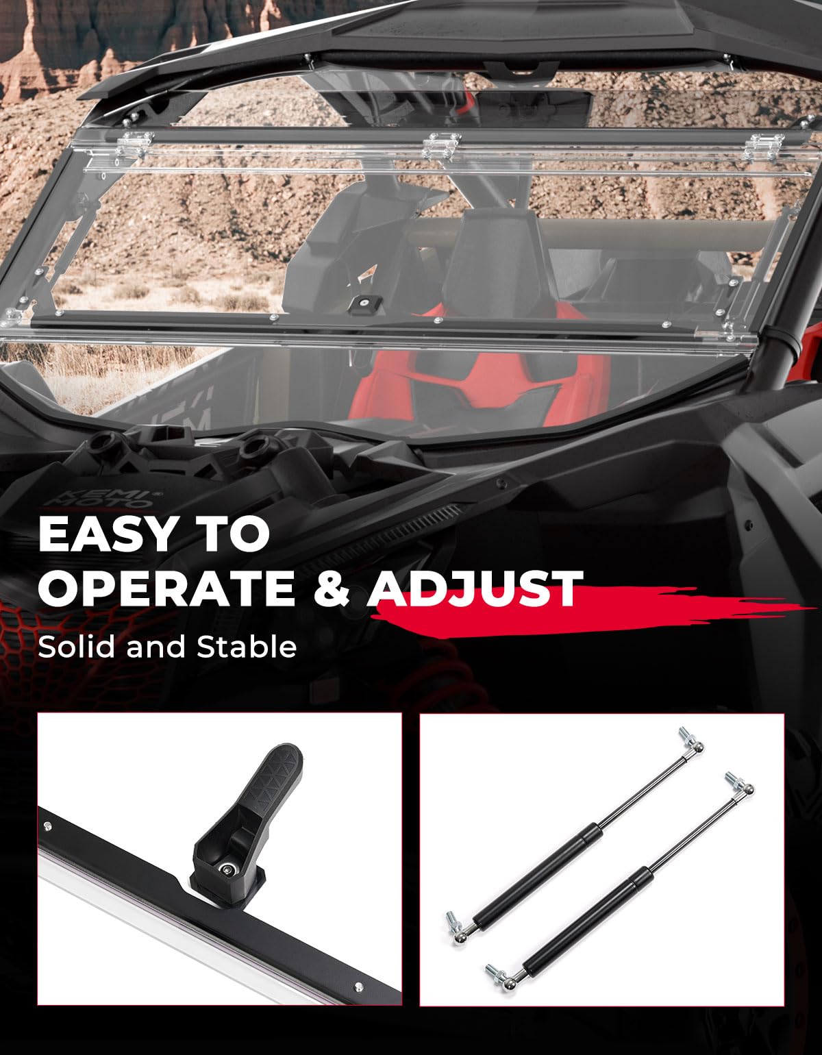 Upgraded Scratch Resistant Flip Windshield for Can-Am Maverick X3/X3 MAX
