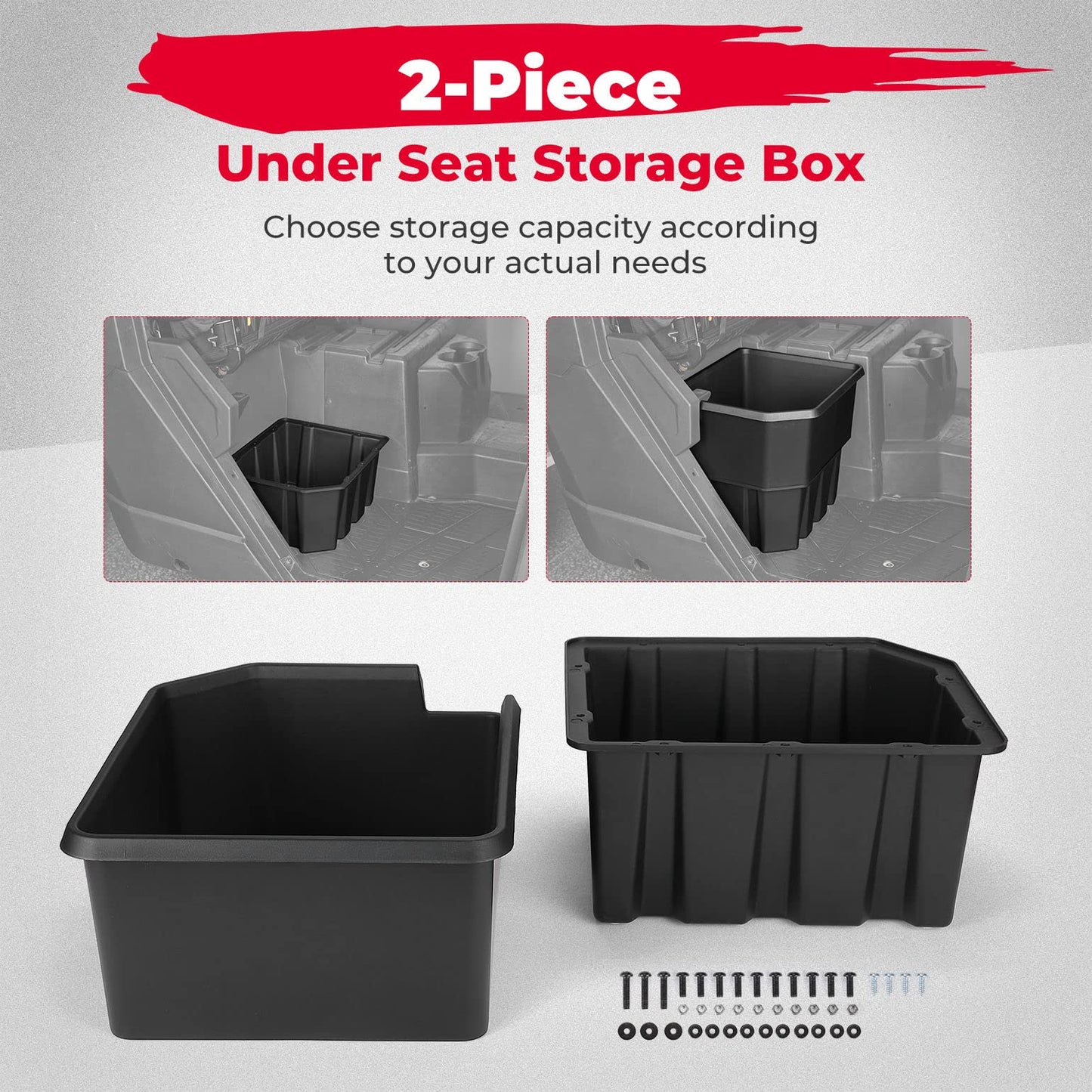 UTV Under Seat Storage Box for Polaris Ranger XP 1000 / Crew (2018-2023)