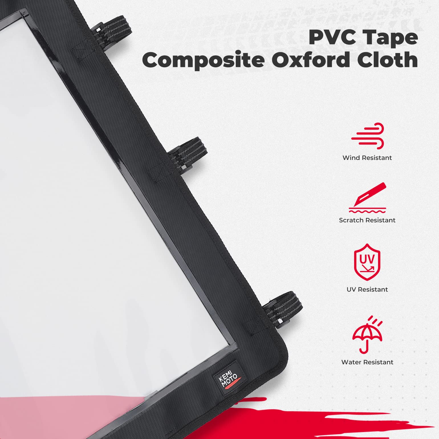 UTV Front Half Windshield PVC Fit Polaris RZR - Kemimoto