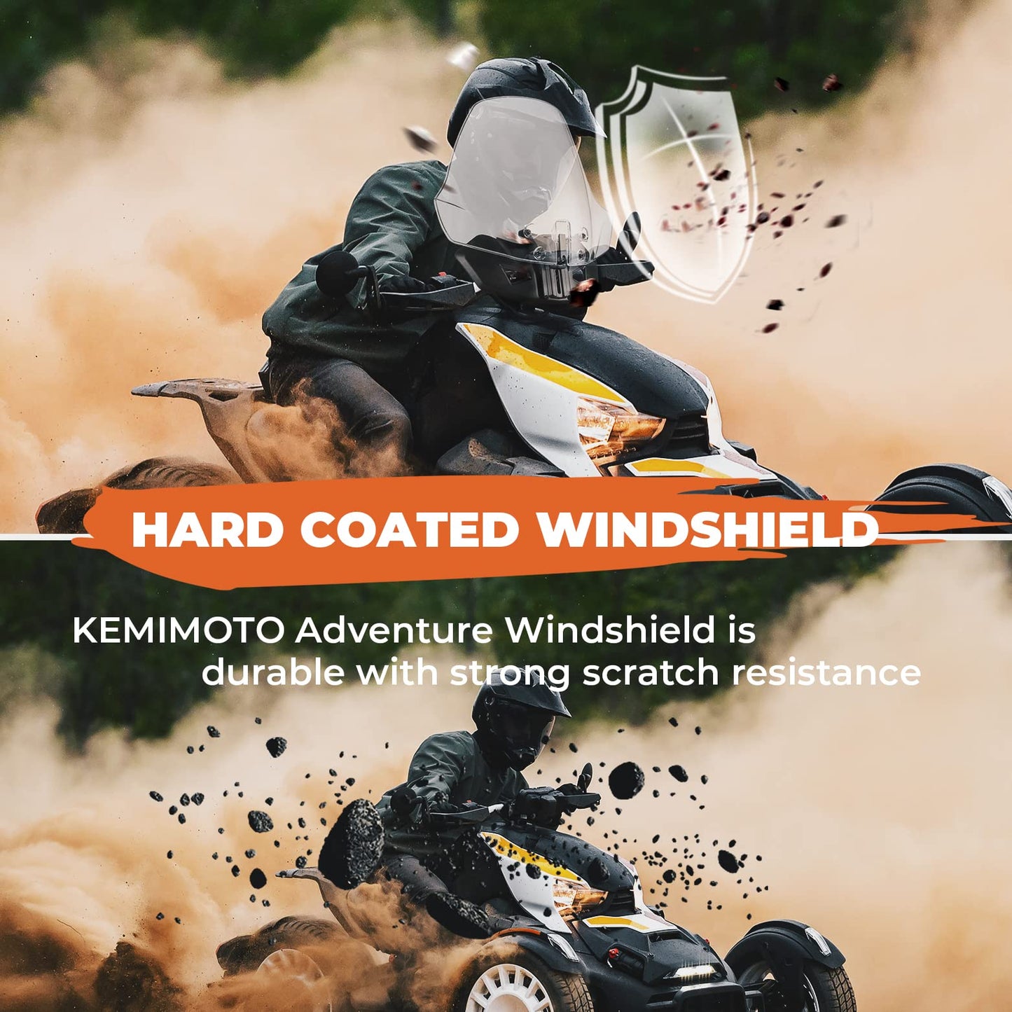 Sport Windshield For Can Am Ryker Rally 2018-2021 - Kemimoto