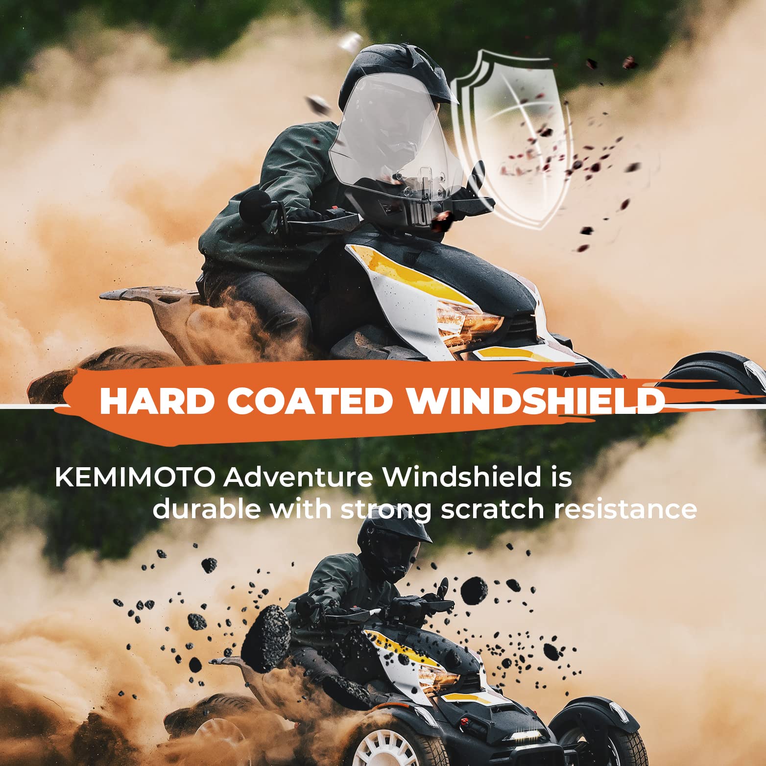 Sport Windshield For Can Am Ryker Rally 2018-2021 - Kemimoto