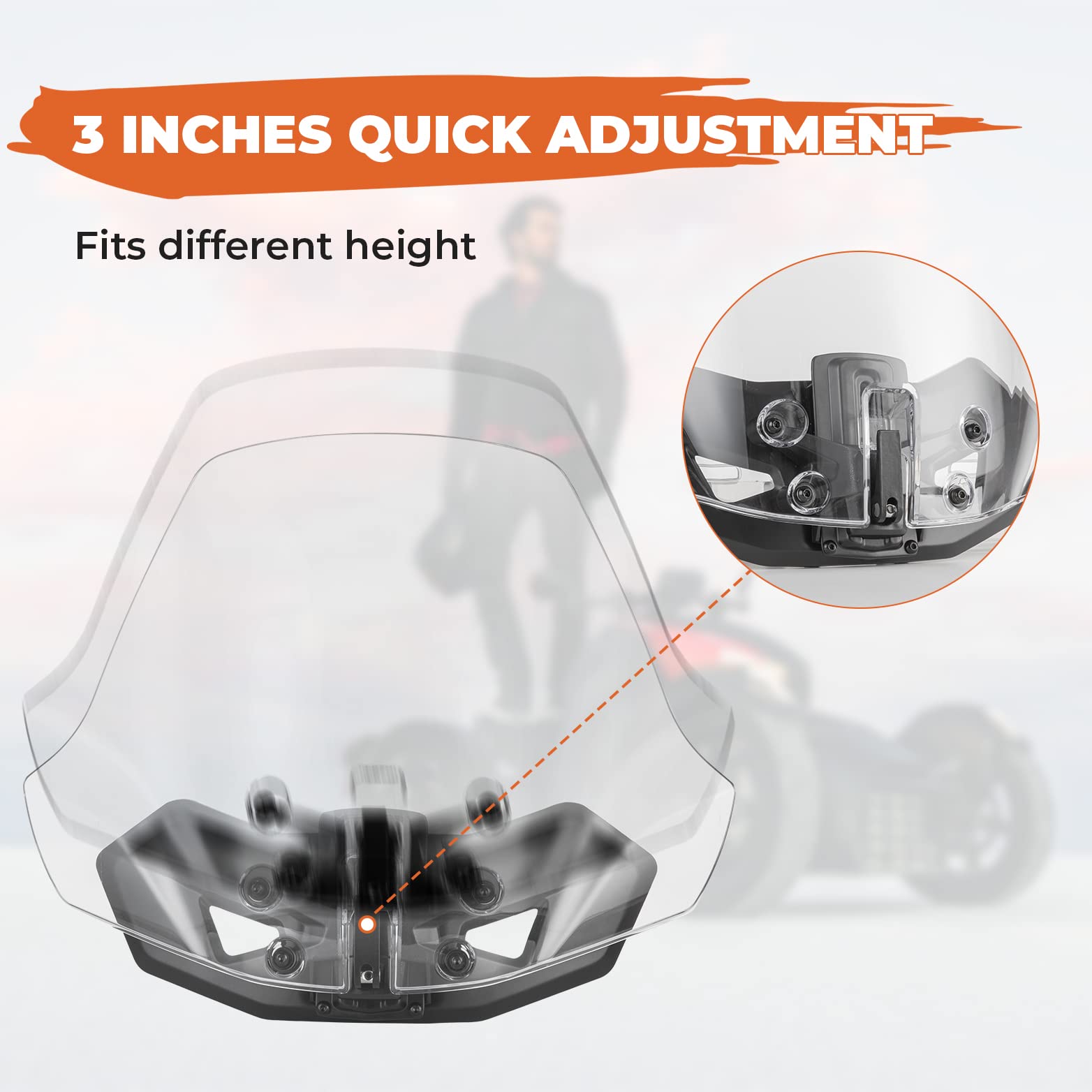 Sport Windshield For Can Am Ryker Rally 2018-2021 - Kemimoto