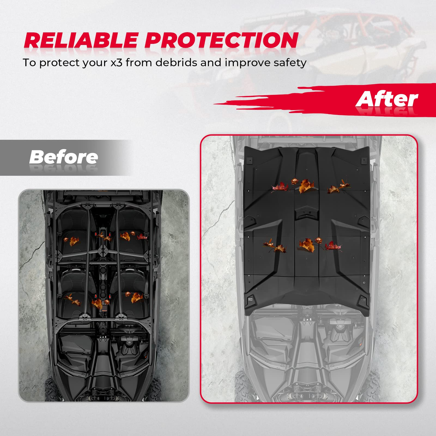 Hard Roof Top For Can-Am Maverick X3 Max, 4PCS Combination