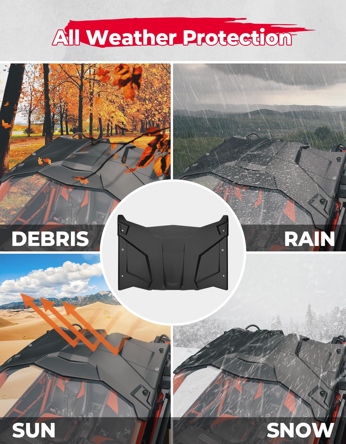 2-in-1 Combination Plastic Hard Roof for Can-Am Maverick X3 - Kemimoto