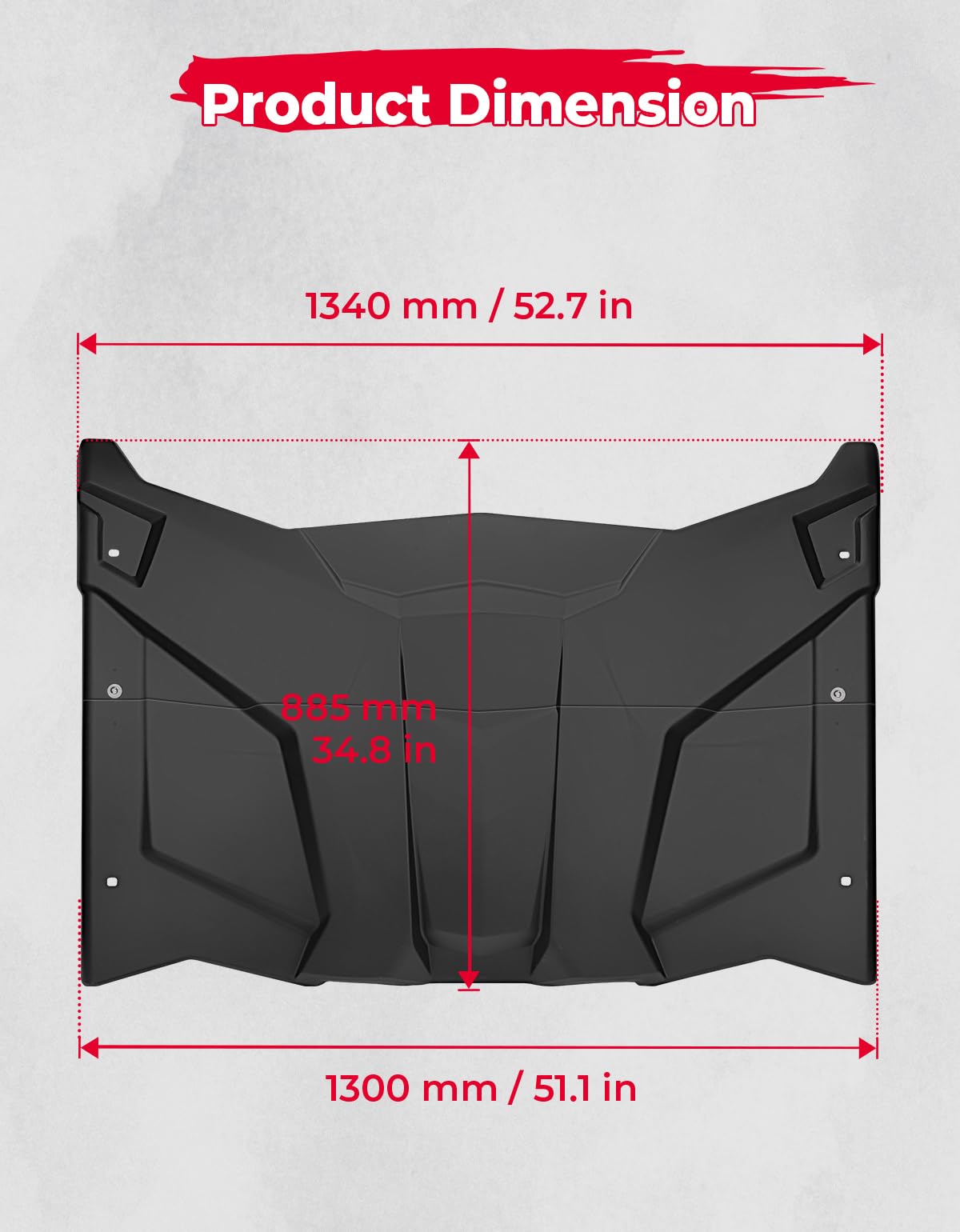 2-in-1 Combination Plastic Hard Roof for Can-Am Maverick X3 - Kemimoto