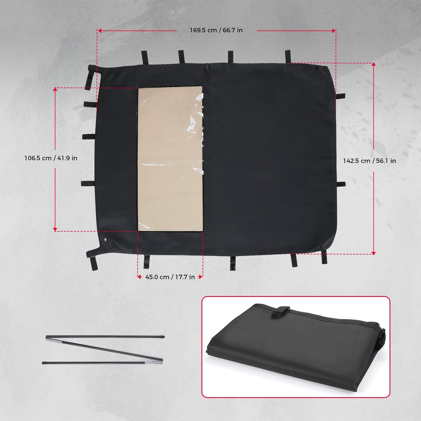 Canvas Roof Top 4-Seater for Polaris Ranger Crew XP 1000