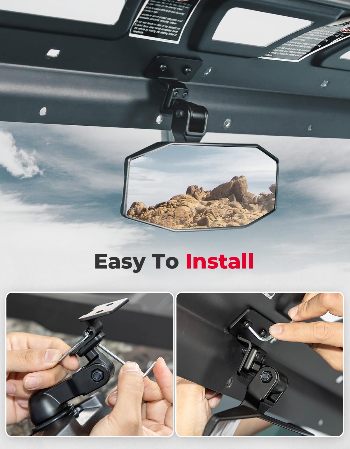 Airflow Sliding Vented Rear Windshield & Rear Mirros for CFMOTO UFORCE 1000 - Kemimoto