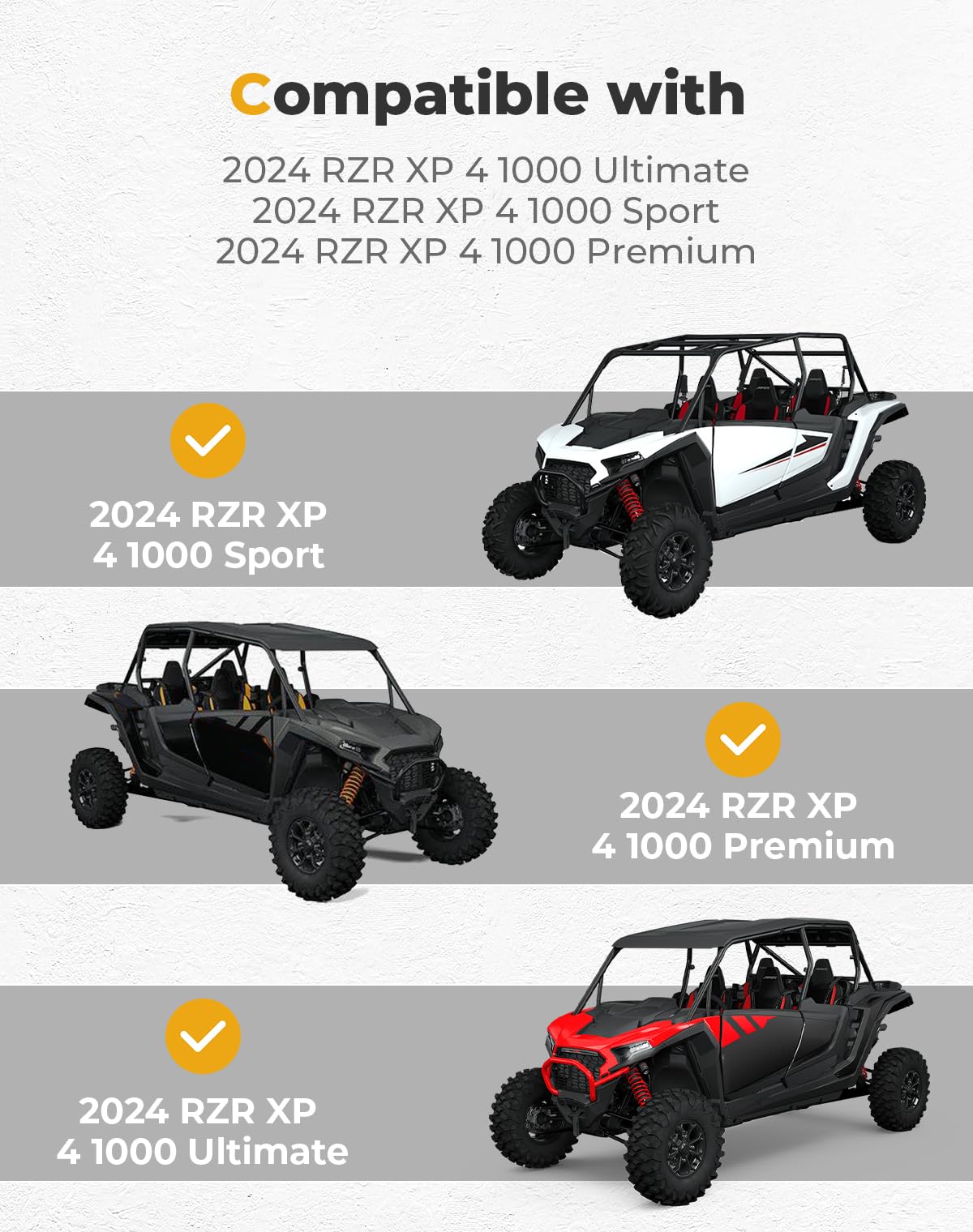 Window Mesh Net Side Soft Windshield for 2024 Polaris RZR XP 4 1000