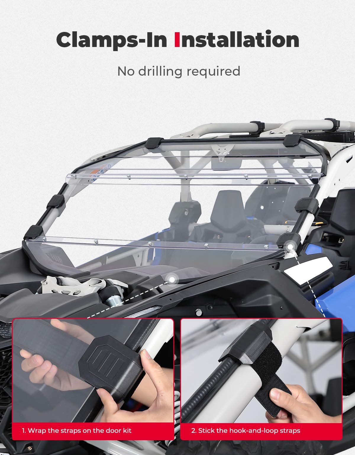 3-Piece PC Front Full Windshield for Can-Am Maverick X3/MAX