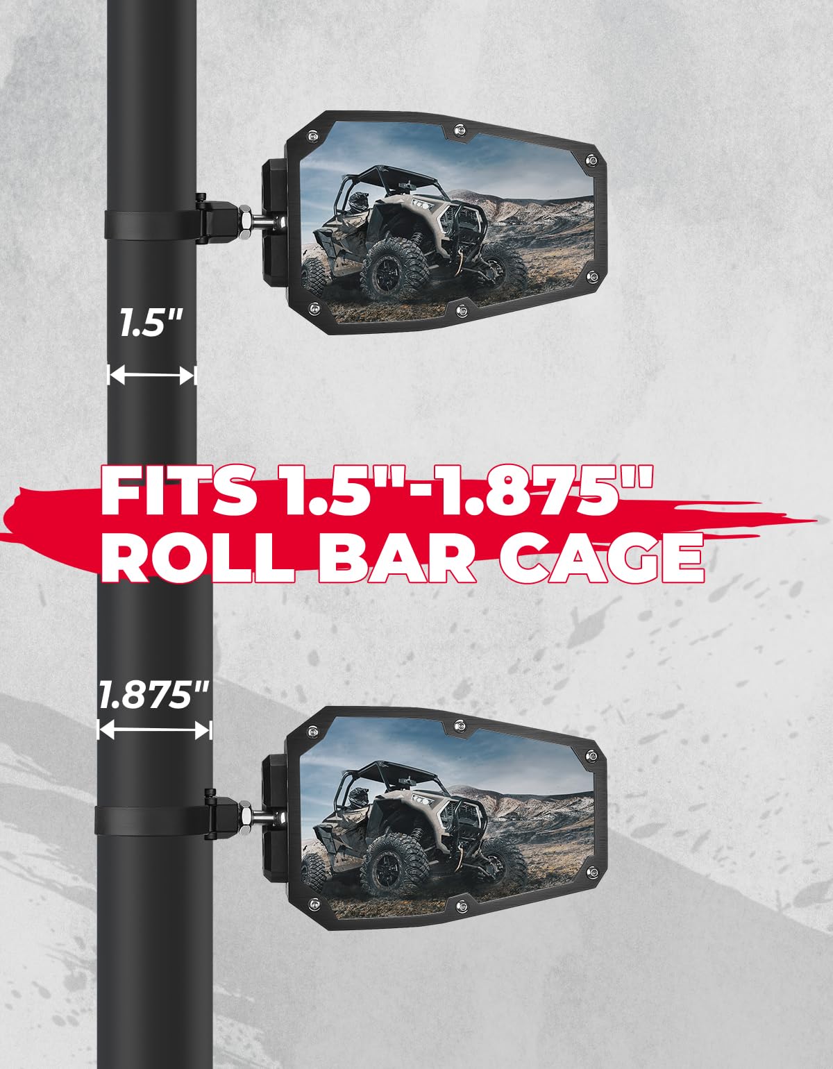 UTV 1.5-1.875 IN Side Mirrors for Polaris/Can-Am/Kawasaki - Kemimoto