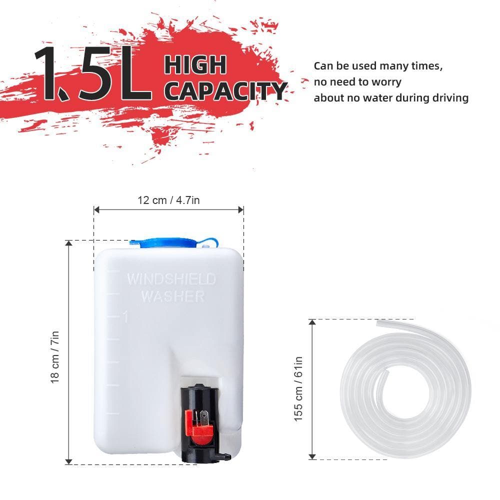 12V Electric Windshield Wiper Washer Kit for Polaris RZR, Ranger, Can-Am