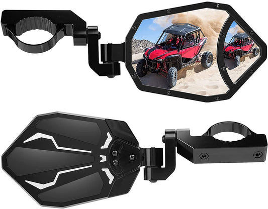 UTV 1.6"-2" Rear View Side Mirror fit can am maverick x3/Polaris RZR/Honda/kawasaki - Kemimoto